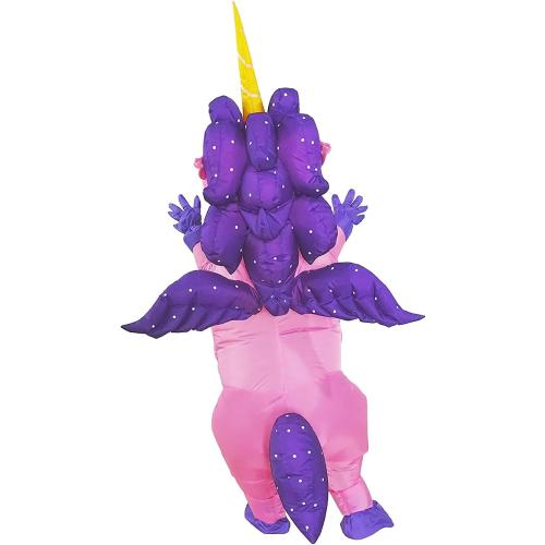 Unicorn Inflatable Costume for Kids Boys Girls Pony with Wings Halloween Suit