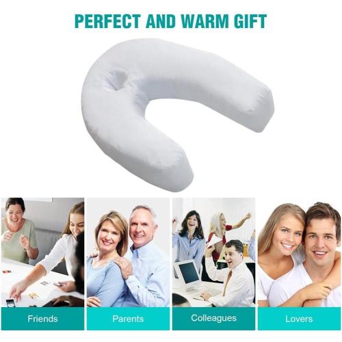 J-Shaped Side Sleeping Pillow with Ear Hole, Ergonomic Side Sleeper Neck Pillow for Neck and Shoulder Pain, Memory Foam Support, Perfect for Side Sleepers, Pregnancy & Hip, Back, Sciatica Relief