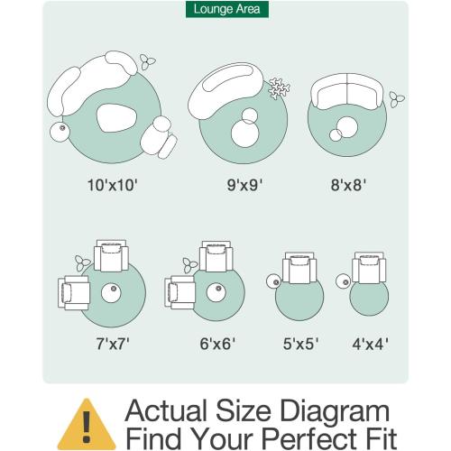 LUMI Jute Area Rug 5ft Round for Living Room, Natural Braided Woven Rugs Non Slip, Neutral Farmhouse Carpets No Shedding, Durable for High Traffic, Dining Room, Indoor, Outdoor, Patio