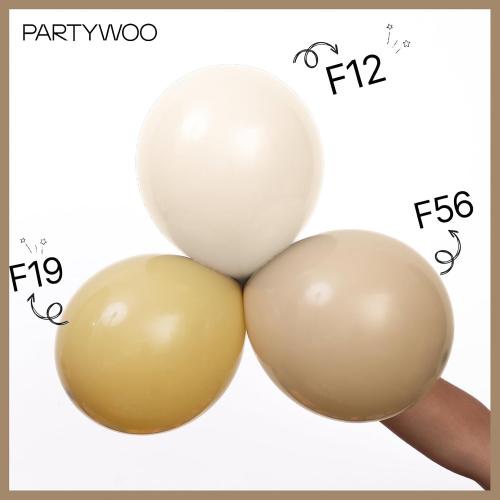 PartyWoo Tan Balloons 100 pcs 12 Inch Light Brown Neutral Boho Coffee Latex Helium Balloons for Wedding Baby Shower Gender Reveal Graduation Safari Woodland Birthday Party Decorations Tan-F19