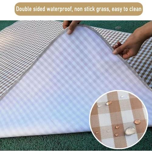 K Y KANGYUN Outdoor Picnic Blanket 80 x 80, Extra Large Beach Blanket, Foldable Lightweight Waterproof Sand Mat, Picnic Blanket for Beach Camping Hiking Park Patio (Brown, 80x80 inch)