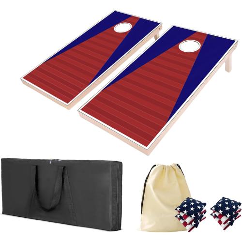4×2FT Cornhole Board Set,Wooden Corn Hole Games for Adults Bean Bag Toss Game Set, with Corn Hole Bags Set 8,2 Cornhole Boards and a Carrying Case for Wedding/Party/Outdoor/Hiking/Yard