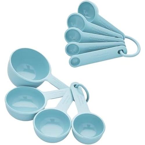 KitchenAid Measuring Cups and Spoon Set, Mineral Water, 9-Piece