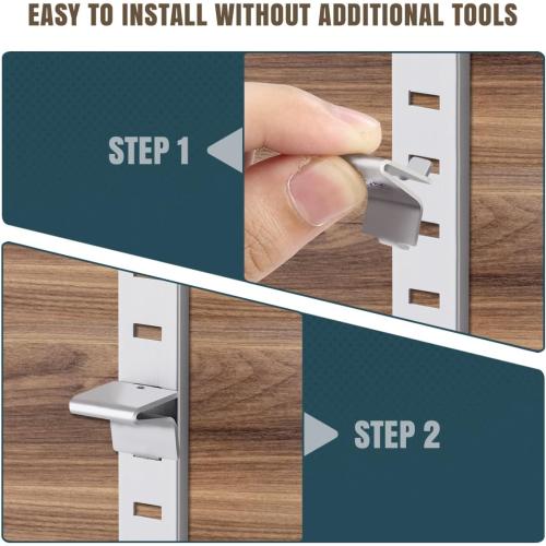 Pilaster Shelf Clip, 28 Pcs 256P-ZC Adjustable Shelving Brackets Clips Pegs