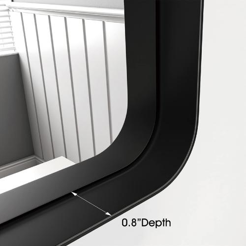 OKPAL Black Metal Framed Bathroom Mirror 72” Round Corners, Rectangle Large Mirror Full Length 72 x 36(Horizontal/Vertical)