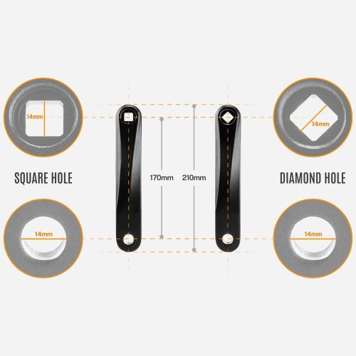 Epessa Crank Arm Left Available in Diamond Hole and Square Hole,170mm