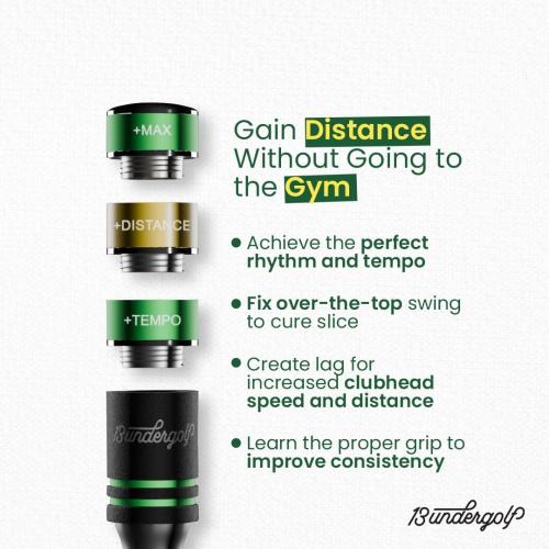 13UnderGolf TA25R Golf Swing Trainer Aid for Indoor Practice Speed and Impact Training, Improved Rhythm, Grip, Flexibility, Balance, Tempo and Strength