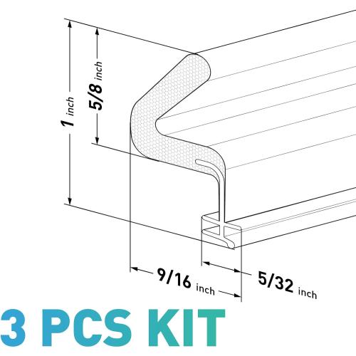 21 Ft Foam Door Weather Stripping,Soundproof Kerf Door Seal Strip - 3 PCS x 86 Inch Q Foam V-Shaped Door Frame Weather Stripping Seal,Card Slot Installation Seals Large Gap (Brown)