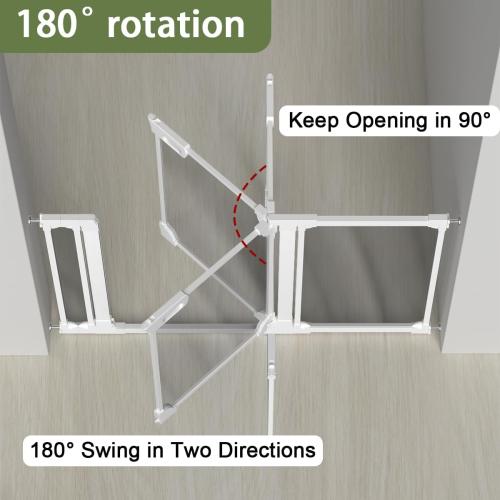 Clear Baby Safety Gate for Stairs,29-48 Wide, 30 Tall Pressure Mounted Acrylic Pet Gate, Easy Walk Through Auto Close Child Gate for Doorways and House,29.52-47.24
