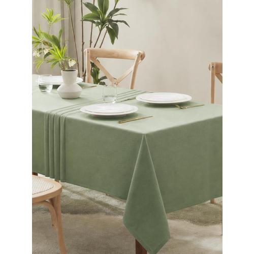 IVAPUPU Textured Linen Rectangle Table Cloth, Sage Green, 52 x 70 Inch