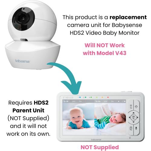 Bebecare Replacement Add-On Camera for Video Baby Monitor HDS2 Only, Will Work Only with HDS2 Monitors, Requires HDS2 Parent Unit to Operate