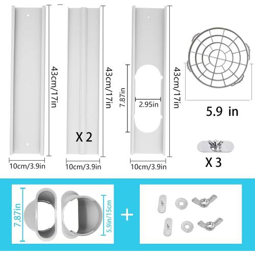 Portable Air Conditioner Kit with Hose, Adjustable Window Seal with Hose for Vertical/Horizontal Window