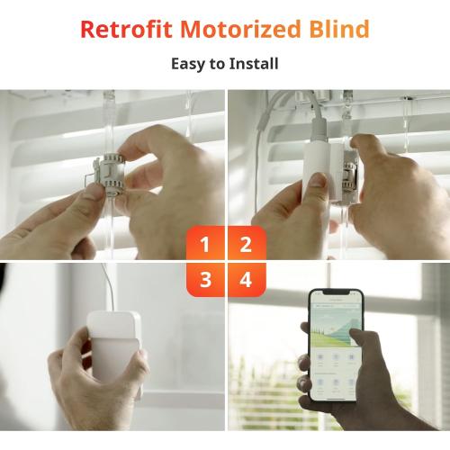 SwitchBot Smart Electric Motorized Blinds Kit - 3Pack with 2.4G WiFi Remote Control, Solar Powered, Compatible with Alexa, Google Home and Siri, Light Sensing Control, Unlimited Group Control