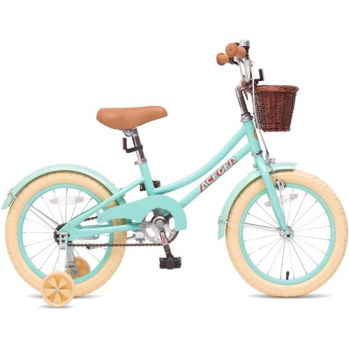 ACEGER Girls Bike with Basket, Kids Bicycle for 3-13 Years, Included Coaster Brake & Caliper Brake, 14 16 18 Inch with Training Wheels, 20 24 26 Inch with Kickstand but no Training Wheels