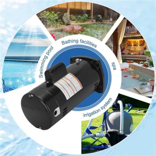 BLACK USQ1202 Pool Pump Motor, 2HP Square Flange Motor, 3450 RPM, 48Y Frame, Fit for A.O. Smith/Century Pool and Spa Pump Motor