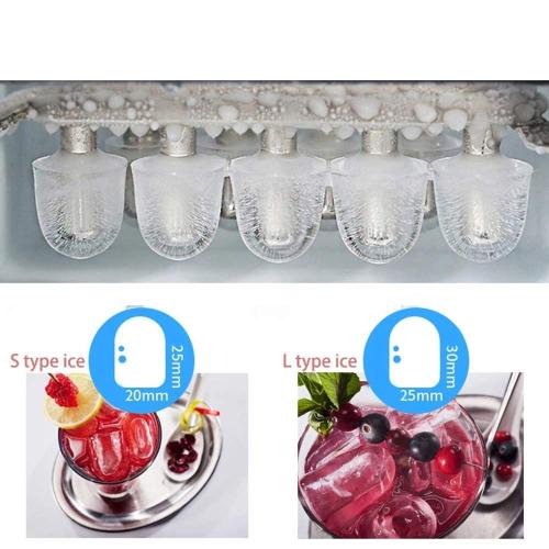 Portable Machine for Countertop - Makes 33 Lbs(15KG) of Ice Per 24 s - Ice Cubes Ready in 8 Minutes - Electric Ice Making Machine with Ice Scoop