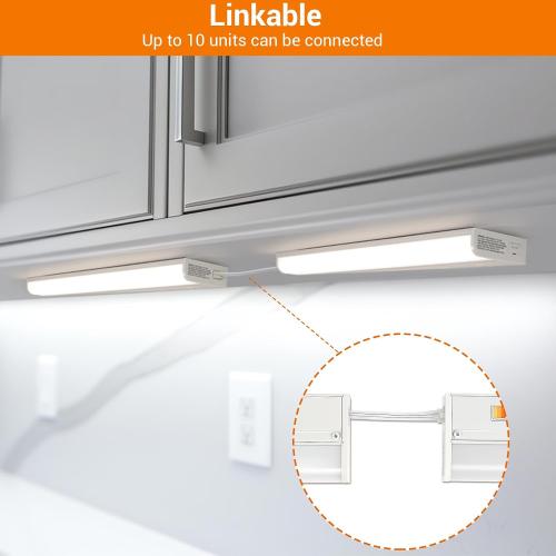 Dawnrise 24 Hardwired Under Cabinet Light,Linkable,1270 Lumens,3 Color Selectable,Brightness Adjustable,Under Counter Lights for Kitchen,Wide Luminous Surface,White Finish,Metal Base(1 Pack)