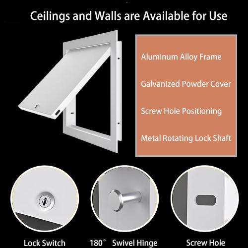 Steel Access Panel Door, Reinforced Metal Construction, Drywall Ceiling and Attic Access, Outdoor Kitchen Use (8-8-l)