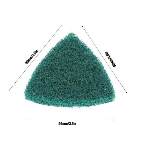 5 Pcs Triangle Scouring Pad, Scouring Stick, Self Adhesive Plate Grinding Machine Accessories, Green Scrub Pads for Surface Sanding Polishing
