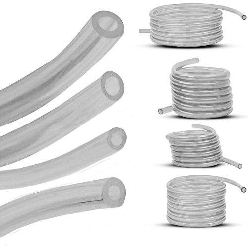 4 Sizes Petrol Fuel Gas Line Pipe Hose Tubing For String Trimmer Chainsaw Blower Lawn Mower and other Power Tools For 2 Cycle Small Engine Poulan, Craftman and more (Clear 4PC)