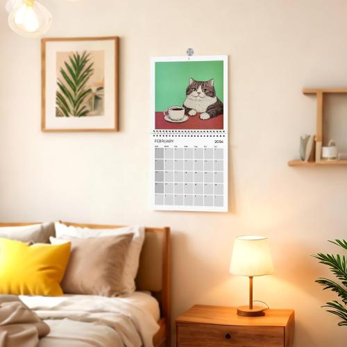 2026 Wall Calendar - 2026 Calendar, January - December 2026, 8.3'' x 8.3'', Cats Calendar 2026 with Hanging Hole for Home & Office Cat Calendar