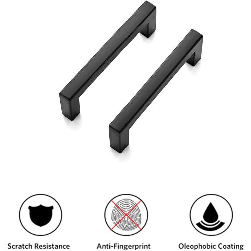 Ravinte 30 Pack Size 3 inch  Solid 3 Inch Center to Center Slim Square Bar Drawer Handles Kitchen Cabinet Handles Black Drawer Pulls Kitchen Cabinet Hardware Matte Black Dresser Pulls for Cupboard