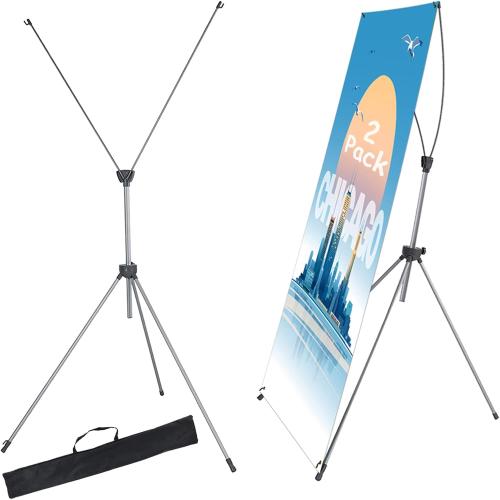 2 Pack X Frame Banner Stand Fits Any Banner Adjustable