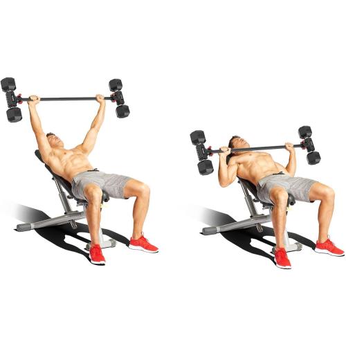 Dumbbell Converter by SEWD – Turn Dumbbells into Barbell Set – Adjustable Weights & Up to 220LB Capacity Barbell for Home Gym Full Body Workouts – Red