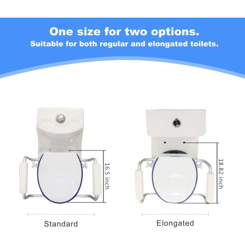 Toilet Seat Risers for Seniors,Adjustable Anti-Silp Handles & Thickened Cushion, Options for Elderly Handicap Medical Hip Replacement Surgery Lift,300 lbs, Easy Clean,Blue