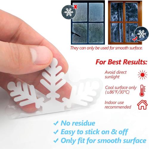 LUDILO 135Pcs Christmas Decorations Window Clings Snowflakes Window Decals | Static Window Stickers for Christmas Window Decorations, Ornaments Xmas Party Supplies, Thanksgiving/Party Décor Idoor