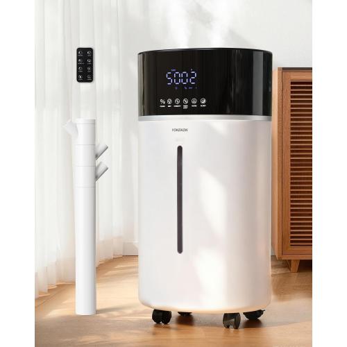 Yokekon Cool and Warm Mist Humidifier Large Room, 4.76Gal/18L Humidifiers for Home 2500 sq ft, Air Humidifiers for Bedroom with Diffuser&Extended Tube, Whole House Humidifiers for Nursery Baby Plants