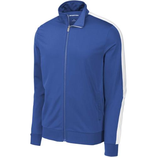 Size M SPORT-TEK Unisex Tricot Sleeve Stripe Track Jacket