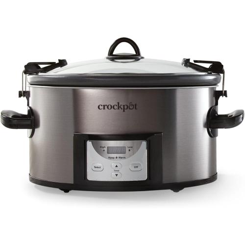 Crock-Pot MyTime Technology 6 Quart Programmable Slow Cooker and Food Warmer with Digital Timer, Stainless Steel
