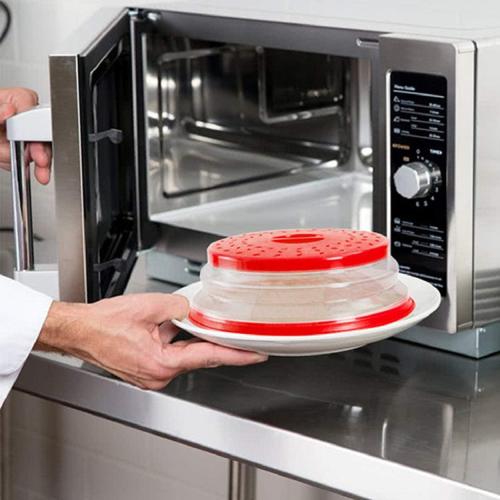 MMDcase [2 PCS]Microwave Splatter Cover Vented Collapsible Microwave Food Cover With Easy Grip Handle, Dishwasher-Safe, BPA-Free Silicone & Plastic, 10.5 Round
