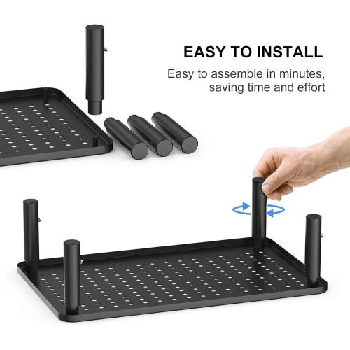suptek Computer Monitor Stand Riser,Monitor Riser for Laptop, Printer, Notebook and All Flat Screen TV Display with Vented Platform,3 Height Adjustable Laptop Riser,1 Pack,***Black*** (MST003)