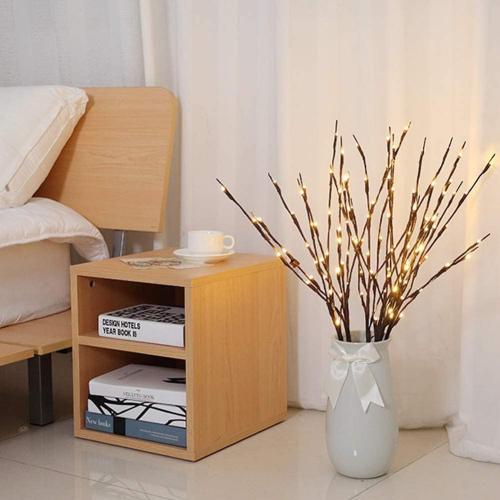Vanthylit Set of 2 3PK 30 Brown Lighted Twig Stakes 120 Warm White Pathway Light for Outdoor and Indoor (Vase Excluded)