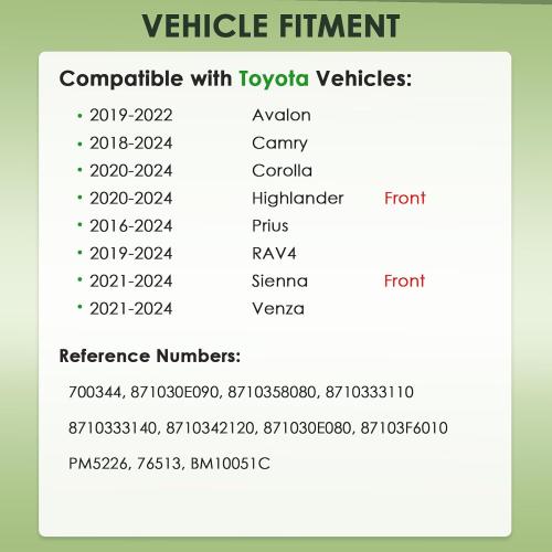 Front Brushless AC Heater Blower Motor Compatible with Toyota Vehicles - Camry 2018-2024, Prius 2016-2024, RAV4 2019-2024, Highlander 2020-2024 - Motor Fan# 700344