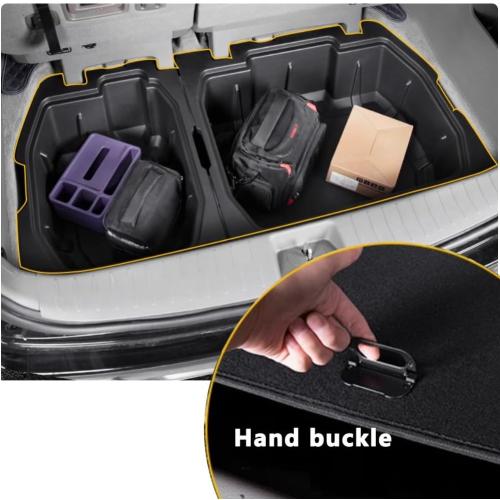 For 2024 Kia Carnival Trunk storage box，for Kia Carnival 2022 2023 2024 Trunk Cargo Organizer Insert Rear Storage -Portable with Lid storage Tray，New Kia Carnival Trunk Small Items Organizer