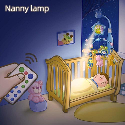 Baby Mobile for Crib with Musicial and Lights, Remote and Projection. Pack and Play Toys for Ages 0  Months (Pink-Bee)