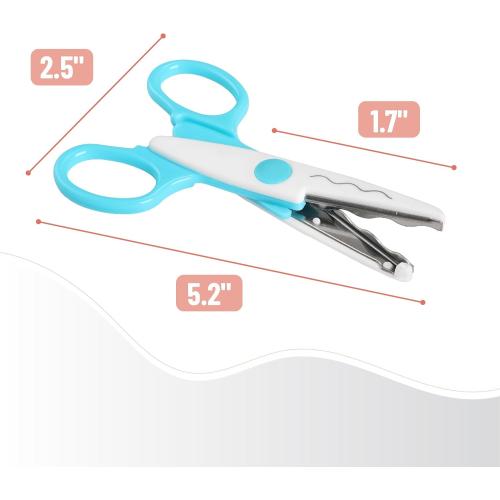 Mr. Pen Craft Scissors - Decorative Edge, 6 Pack, White & Vibrant Color, Zig Zag & Pattern Scissors for Crafting & Scrapbooking
