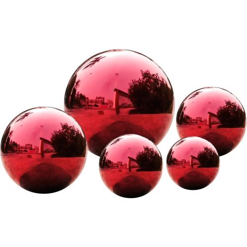 Stainless Steel Red Gazing Mirror Ball,10inch