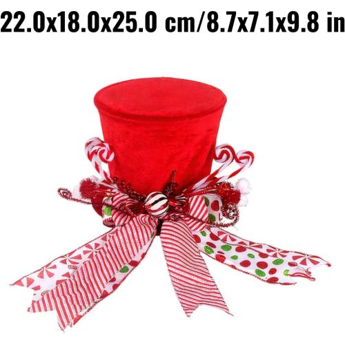 Festive Christmas Tree Topper Hat Decoration for Holiday and Indoor