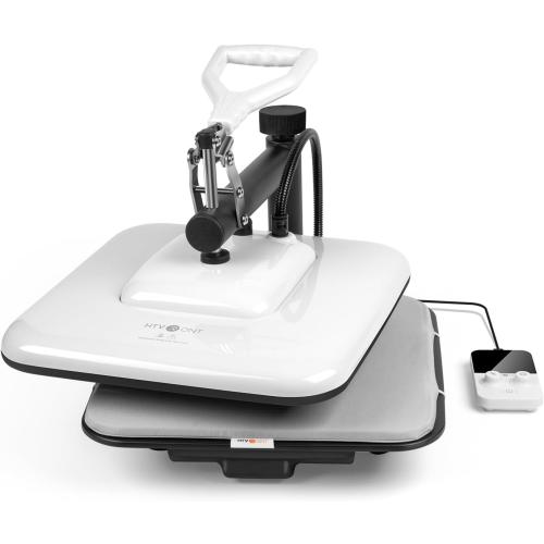 BLACK AND WHITE HTVRONT Heat Press Machine 15x15 - Swing Away Heat Press Machine for T Shirts - Professional Heat Press for Sublimation, Vinyl, Heat Transfer Projects, Heats Up Fast & Distribute Heat Evenly