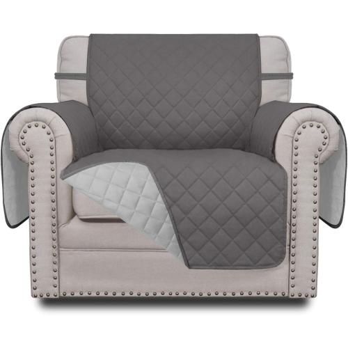 Easy-Going Chair Sofa Slipcover Reversible Sofa Cover Water Resistant Couch Cover Furniture Protector Cover with Elastic Straps for Pets Kids Children Dog Cat (Chair, Gray/Light Gray)‼️still in manufacturing package ‼️