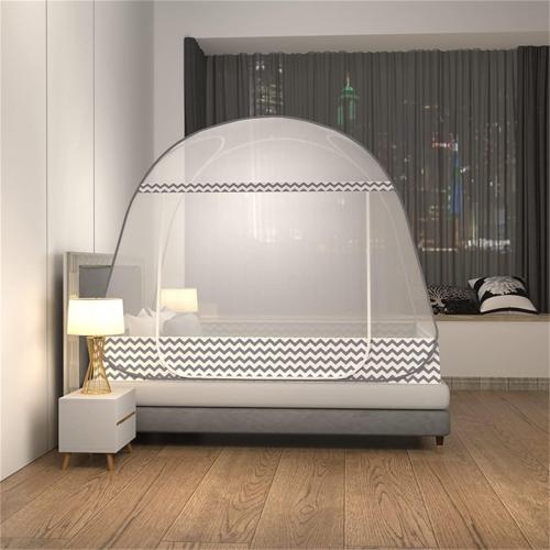 CdyBox Folding Mosquito Net Tent Canopy Curtains for Beds Home Bedroom Decor (Gray, 1.8X2.0m)