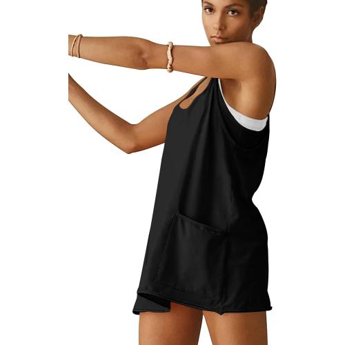 SIZE MEDIUM Womens Athletic Dress Hot Shot Mini Dress Built in Shorts Summer Workout Romper Dress