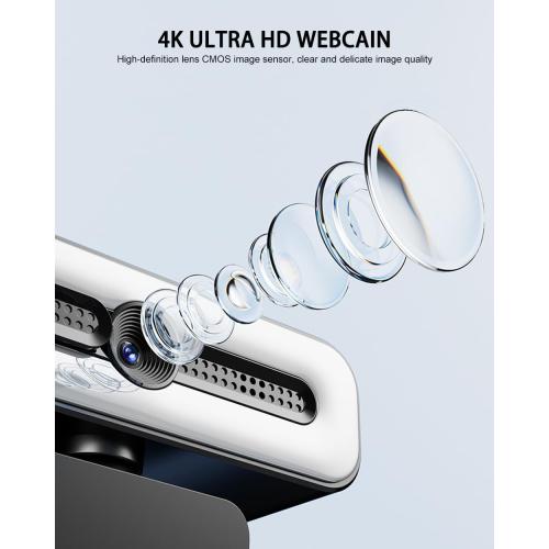 4K UHD Ring Light Webcam for PC, 1080P Web Camera with Dual AI Noise-Cancelling Mics, Auto Light Correction, Privacy Cover, 73°FOV, PDAF Autofocus, Privacy Cover, for Streaming, Conference, Zoom