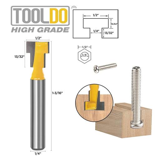 2PACK ..  Keyhole Router Bit Set- 1/4 Inch Shank Router bits,5 pcs Router Bit Set 5/16&3/8 & 1/2 &5/8 &7/16 Inch Blade Diameter