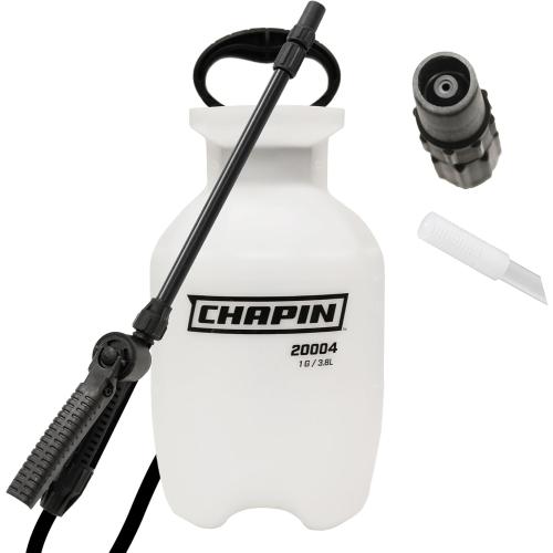 Chapin 20004 Pump Sprayer, 1-Gallon SureSpray Translucent Tank with an Easy Fill Funnel-Top Opening, Adjustable Cone Nozzle & 34 Long Reach Hose, Used for Fertilizer, Pesticides, Weeds & Pests