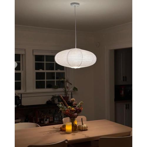 White Oval Paper Lanterns-16.54 Large Hanging Paper Lantern Lamp, Chinese/Japanese Paper Pendant Lampshade for Party Decoration, Wedding, Home Decor Ceiling Lampshade(1 Pack)